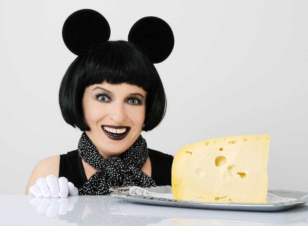 Woman With Black Mouse Ears